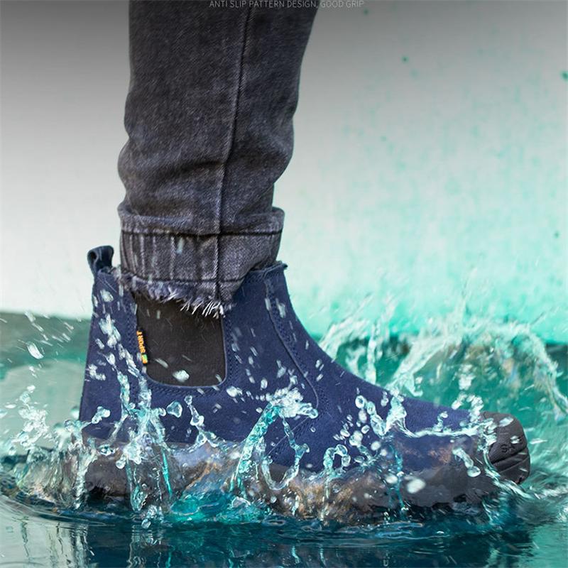 Fashion COZOK Outdoor Construction Protection Boots Men Waterproof Non-slip Safety Shoes Light Indestructible Wear-resistant Work Shoes