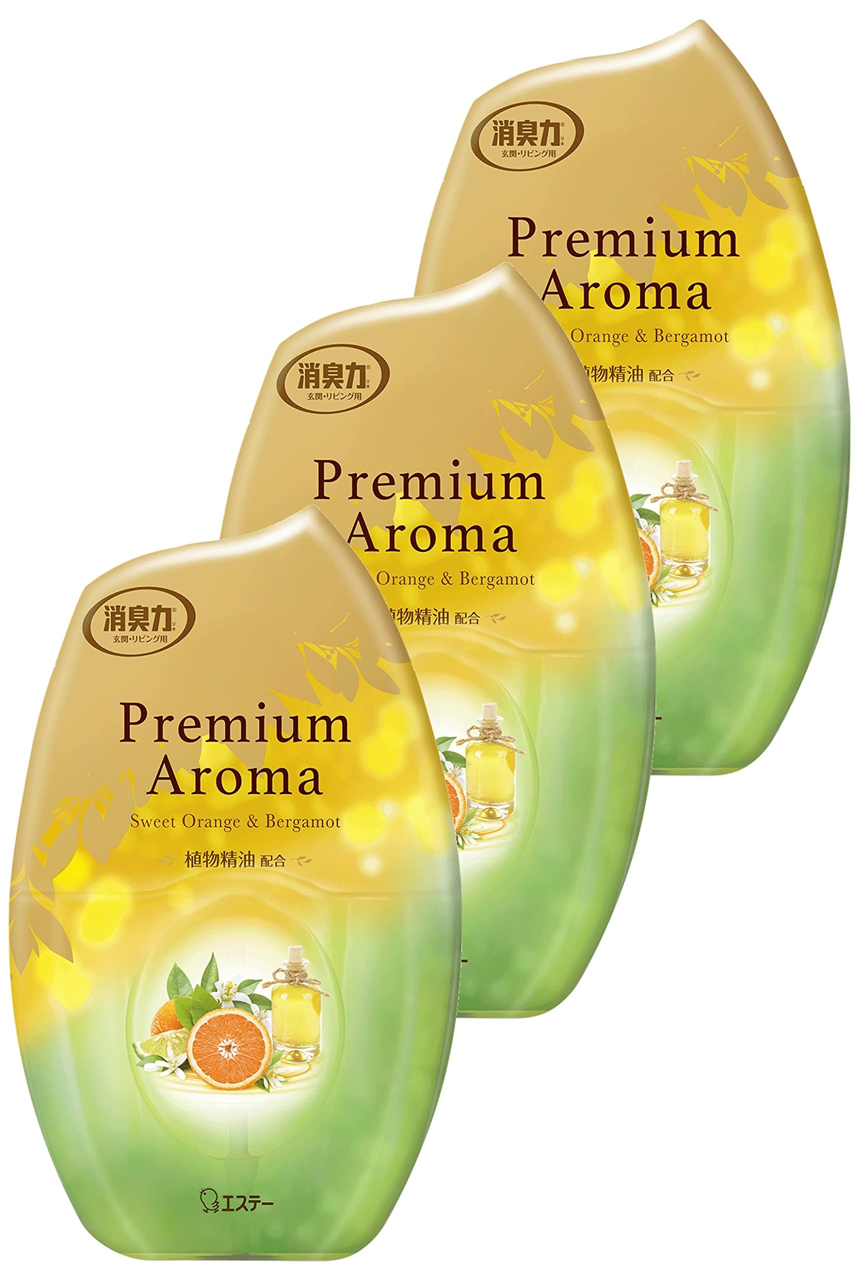 Deodorizing Power Premium Aroma Room Standing Sweet Orange 400mL x 3 For use in living Room air [Bulk Purchase] Deodorizer, Type, & Bergamot, bottles.