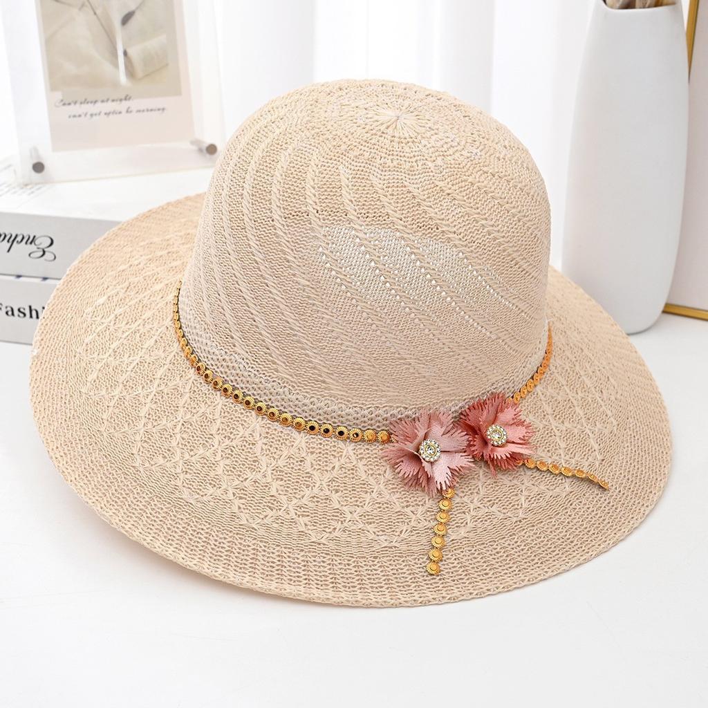 Sommerhut Großer Schirm Damen Sonnenschutz Sonnenschutz Schleife Strohhut Mode Urlaub Strand Atmungsaktiv Großer Schirm Strohhut