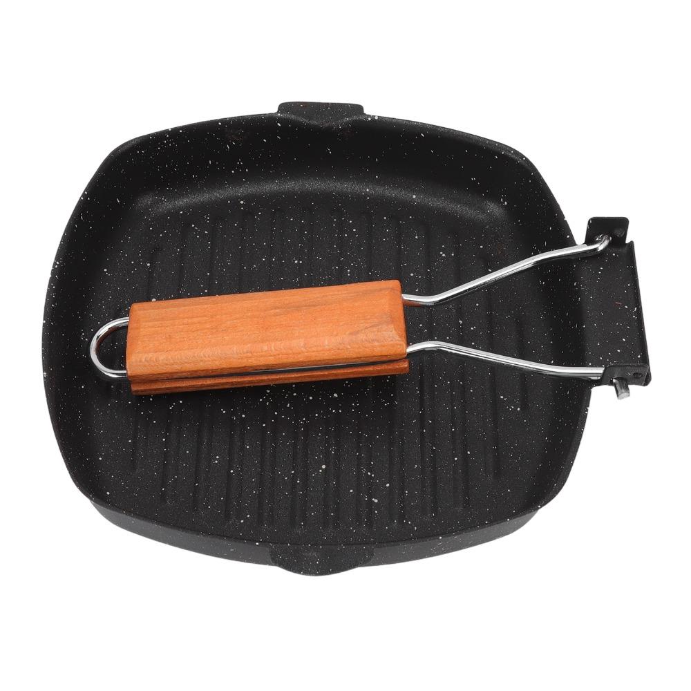 Folding Handle Frying Pan Nonstick Grilling Skillet Grill Pan  steak/Bacon/Meat/Fish