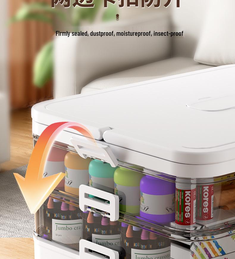 Portable Multifunctional Art Painting Toolbox: Multi-layer Plastic Storage Case for Watercolor, Chinese Painting Pigments, and Pencils