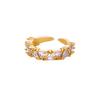 Court Style Retro Gold Copper K Gold-plated Ring Women's Light Luxury Fashion Micro-inlaid Zircon High-end Exquisite Ring