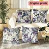 Aquarell Lila Floral Kissenbezüge Muster Kissenbezug Geeignet für Sofa Schlafzimmer Auto Kissenbezug