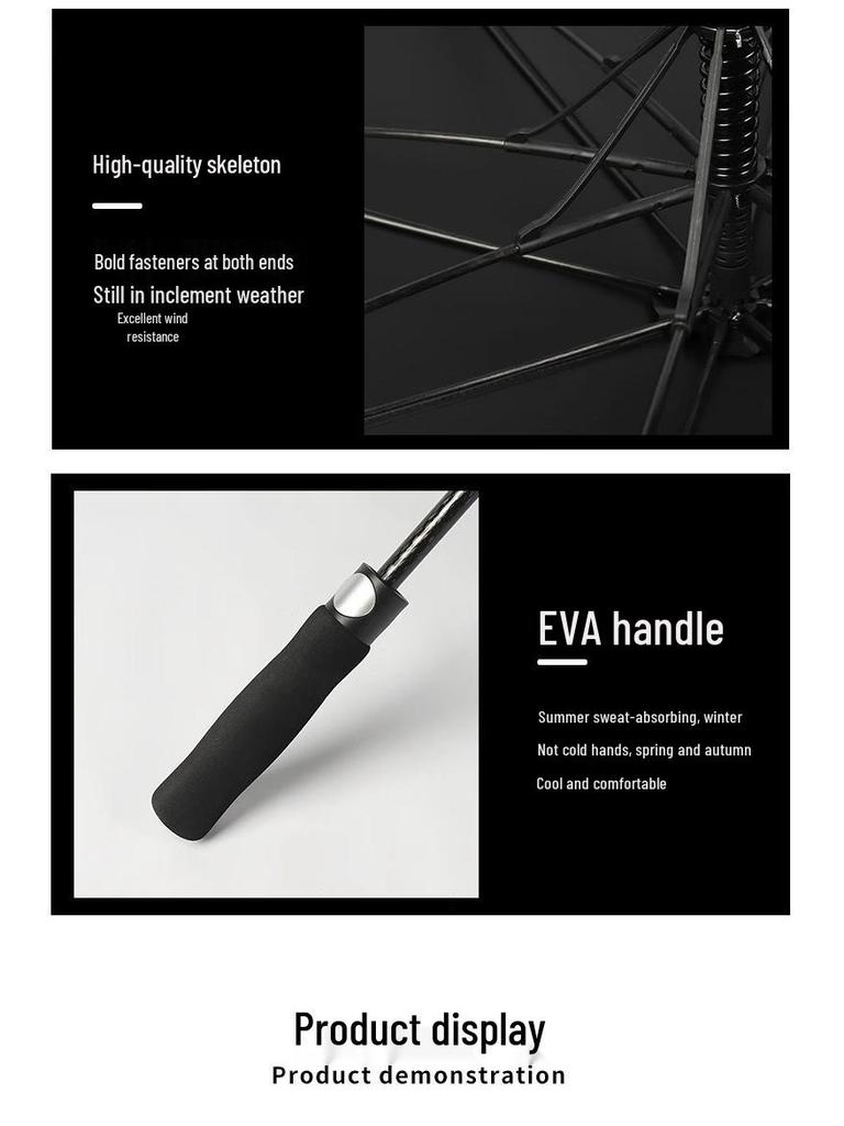 Extra Large Windproof Golf Umbrella with Long Handle, Sun Protection, and Customizable Logo