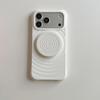 Water Ripples Solid Color Liquid Silicone Case for iPhone Air 13 14 15 16 17 Pro Max Folding Bracket Kickstand Shockproof Cover