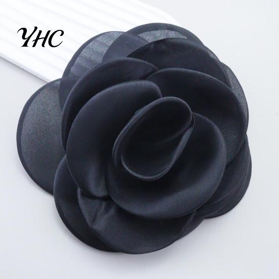Broche Camélia Occasion Formelle Corsage Style Français Grand Tissu Maillé Mariée Marié Costume de Mariage Manteau Fête de Bal Robe Vêtements Applique Patch DIY