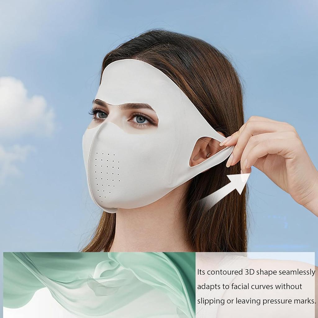 UPF 50+ Sun Protection Face Mask for Women Ice Silk Breathable UV Face Shield Mask Cover for Cycling Hiking Outdoor Sports