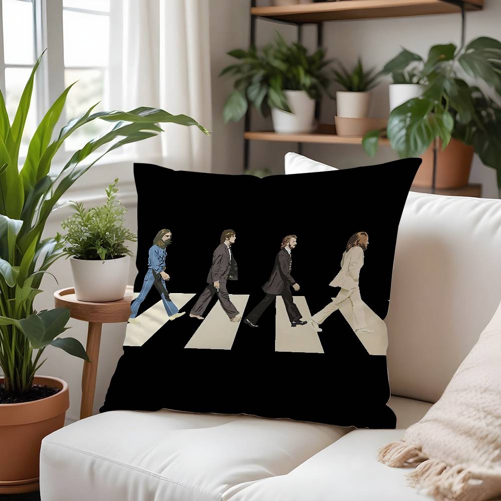 The B-beatleS-Band Pillow Case  Plush Fabric Soft  Pillowcase Double Sided Print Cushion Cover Household Gifts