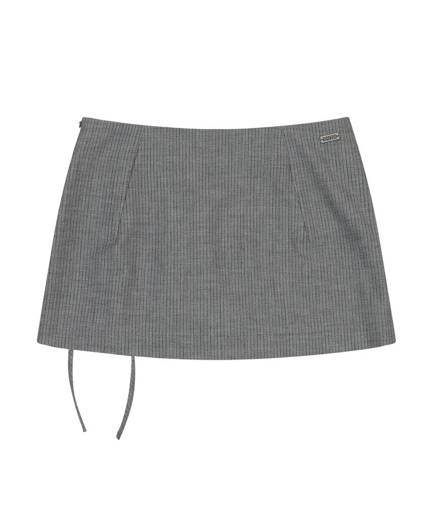 Ordinary Holiday Lace Up Mini Skirt [Gray]