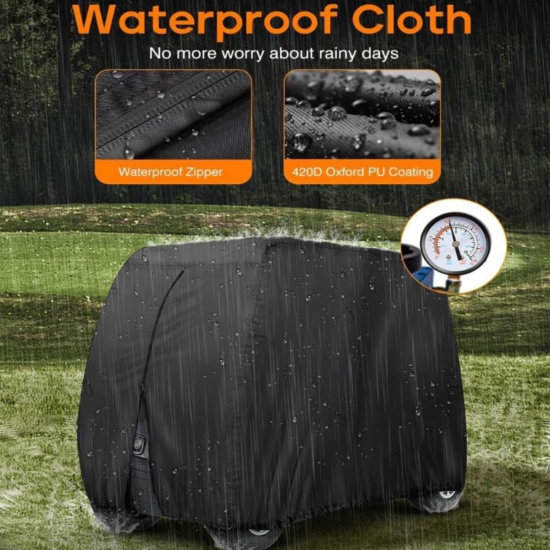 4 Passenger Golf Cart Weatherproofed Cover Heavy Type Compatibility With Cart Brands Dusts Resistant