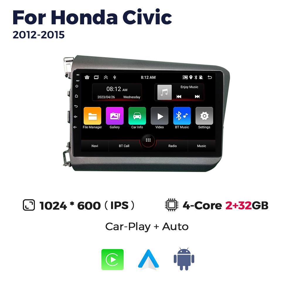 Navifly Android Auto CarPlay 2 Din Car Radio Stereo For Honda Civic 2012 2013 2014 2015 Video Player GPS Intelligent Systems BT