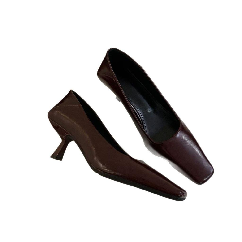High heels women's stiletto high-end retro French single shoes 2025 spring new women's versatile solid color work shoes