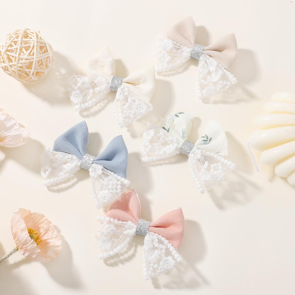 2pcs New Lace Kids Bow Hair Clip for Women Sweet Creative Bangs Clip Cute Side Hairpin BB Clip Girl Hair Accessories Gifts