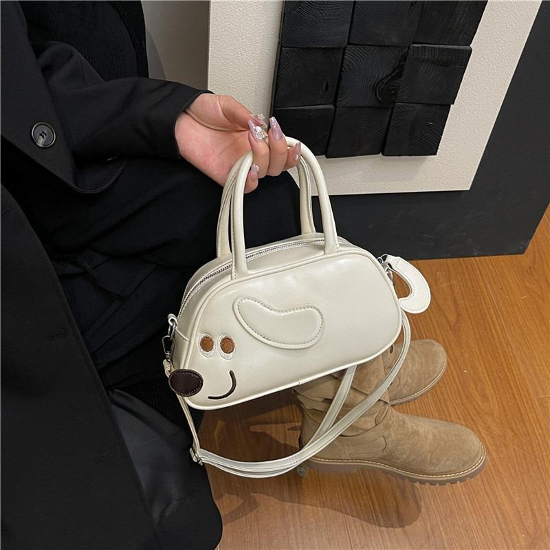 Nisch Tax Hunddesign Höst och Vinter Ny Premium Dam Enkel Bowlingväska Stor Kapacitet Daglig Pendlar Handväska