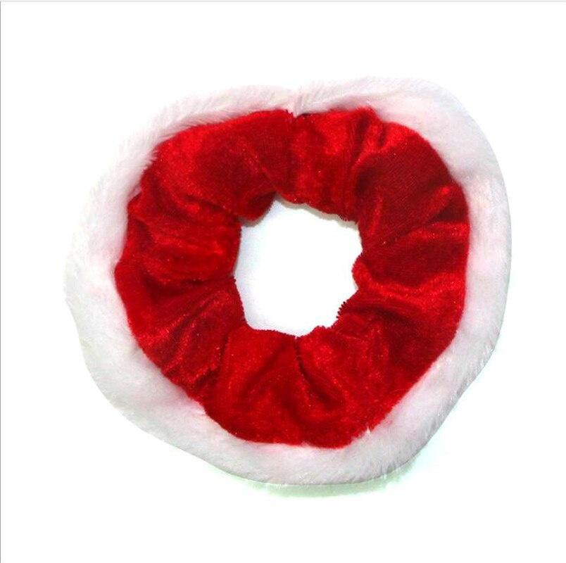 Christmas Women hairwear Elastic Hair Rubber Fashion xmas Ornaments Hair Ring Velvet Ponytail Holder Headwear for women