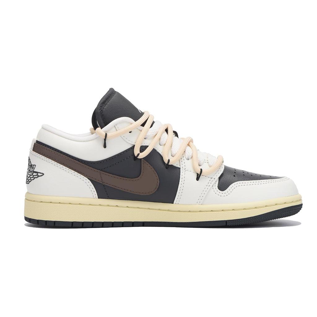Jordan Air Jordan 1 Chestnut Low Top Vintage Basketball Shoes Unisex Ecru DC0774-001(Team59-)