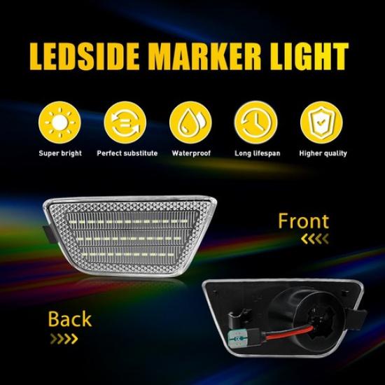 2x Front Bumper Side Marker Lights White LED For 2011-2015 Chevrolet Cruze EOOK