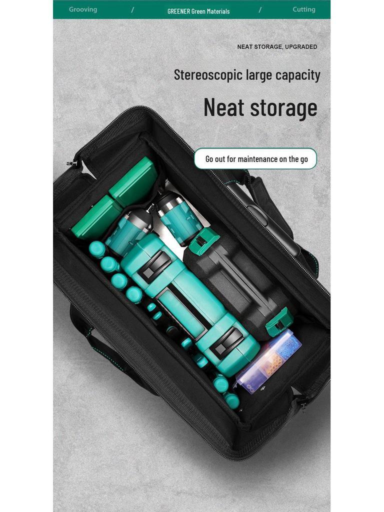 Green Forest Multi-functional Electrician Tool Bag with Wheels - Thickened Iron Bottom for Installation & Maintenance