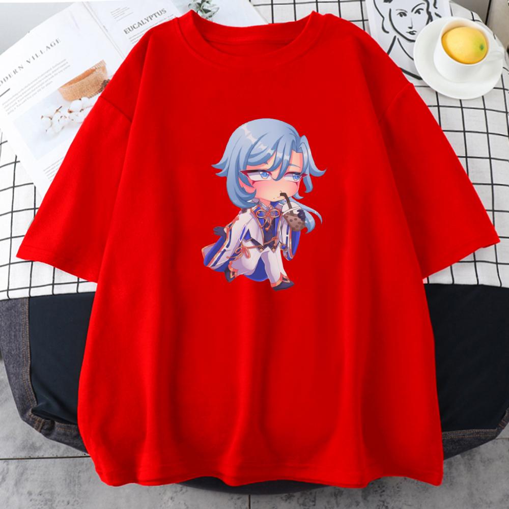 

Genshin Impact T Shirts Kamisato Ayato and Ayakas Anime Printing Women Tees 100 Cotton spring Summer High Quality ONeck Female 4XL