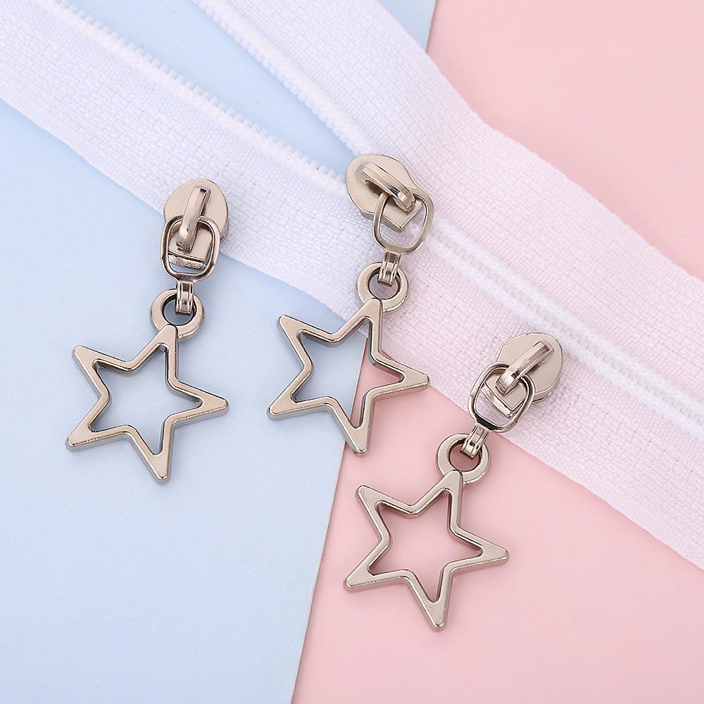 Star Zinc Alloy Nylon Zipper Puller for Luggage and Apparel - No-Lock Buckle Accessory
