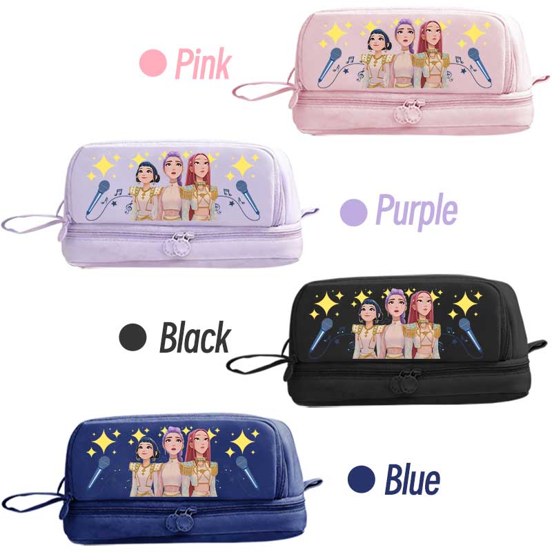 Double-layer Learning Stationery Bag Gift Girl Group Shoulders Bag For K-Pop Cartoon Pencil Case Stationery Bag Anime
