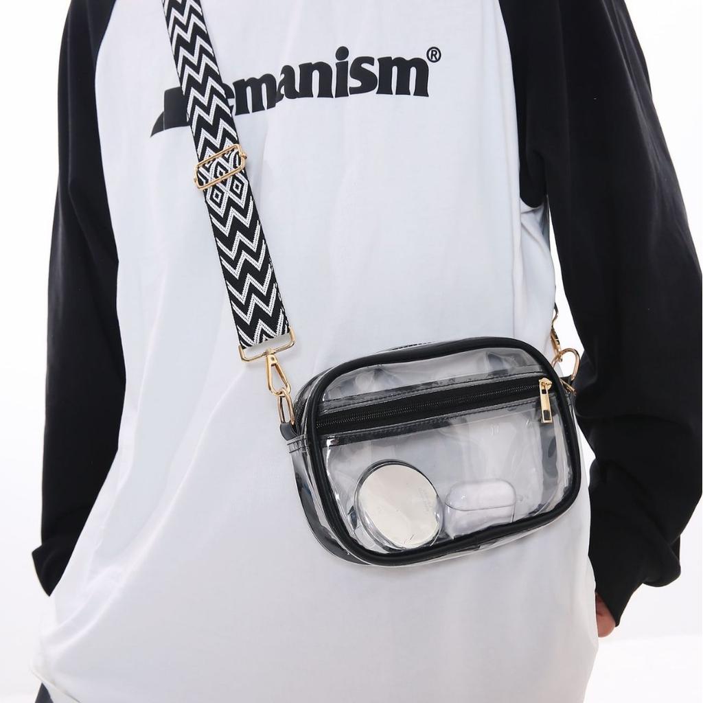 New trendy Hong Kong style transparent pvc messenger bag transparent shoulder bag beach bag messenger bag