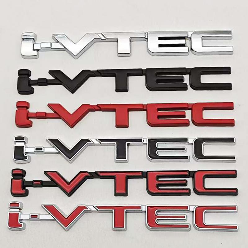 QLN2 Car Accessories Styling Logo i-VTEC Badge Metal Fender Side Emblem Decals For Honda Civic Si Type R Accord CRV Acura TSX RSX Fit
