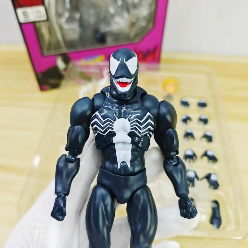 16cm Anime Spider Man Model Kit Doll Action Figures Trendy Toys Desktop Ornament Boy Collectible Statue Gifts MAF VENOM KO Poseable Articulated Scale