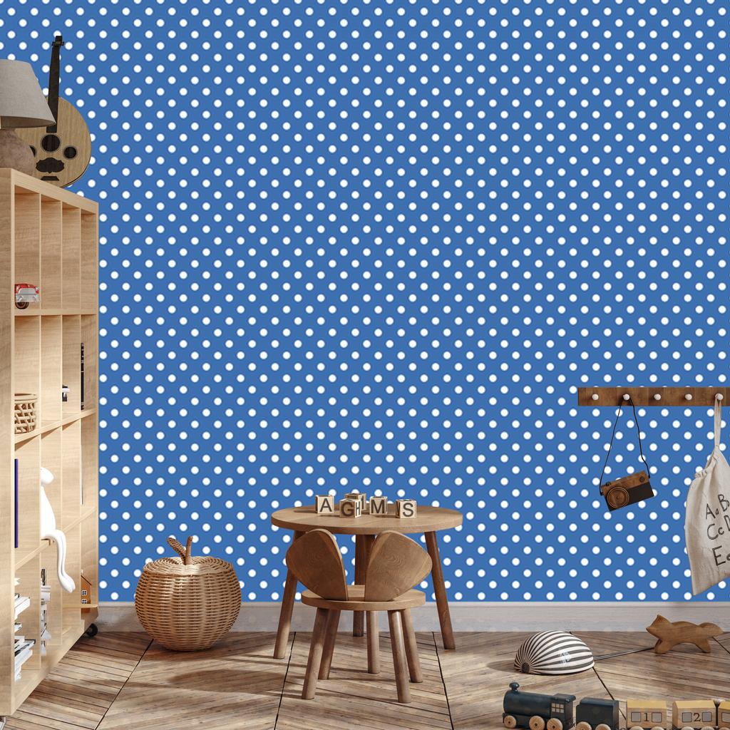 Blue Dots Wallpaper, Fine Detail for Living Room and Bedroom 50x1000