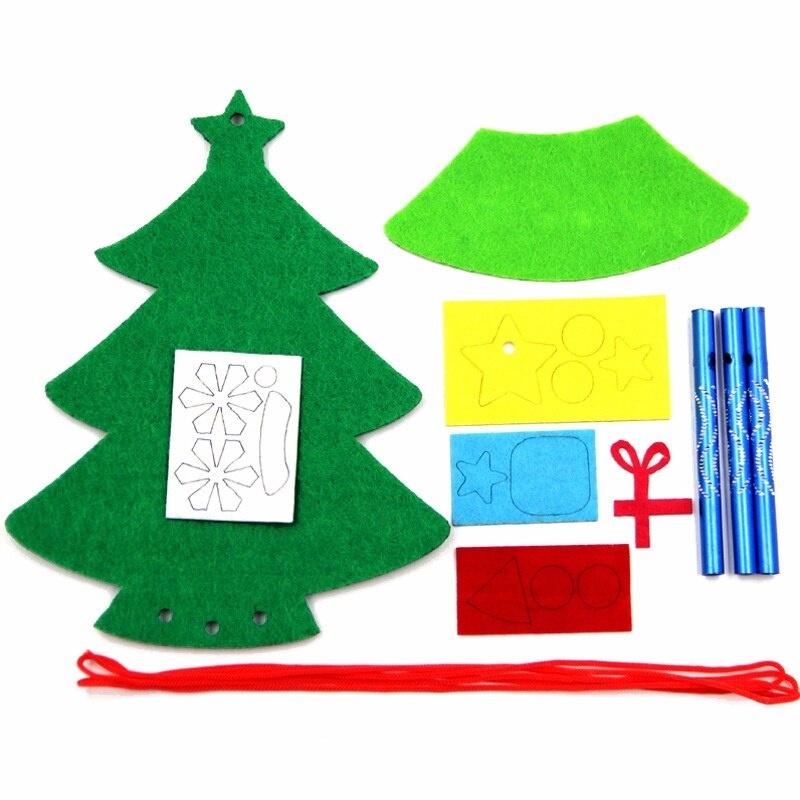 3pcs/set Children Christmas DIY Wind Chime Handmade Wind Bell Kid DIY Puzzle Toy Kids Manual Craft Toys Cartoon Tree Hanging Decoration