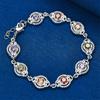 Charm 925 Sterling Silver 8-inch Exquisite Colored Zircon Bracelet, Fashionable Women's Party Wedding Gift Jewelry Accessories