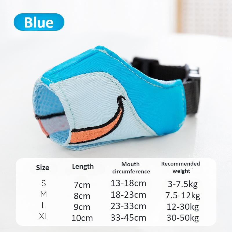 

Dog Muzzles for Small To Large Dog Anti Barking Adjustable Muzzle Breathable Gentle Cloth Dog Muzzle Cute Funny Dog Muzzles S синий