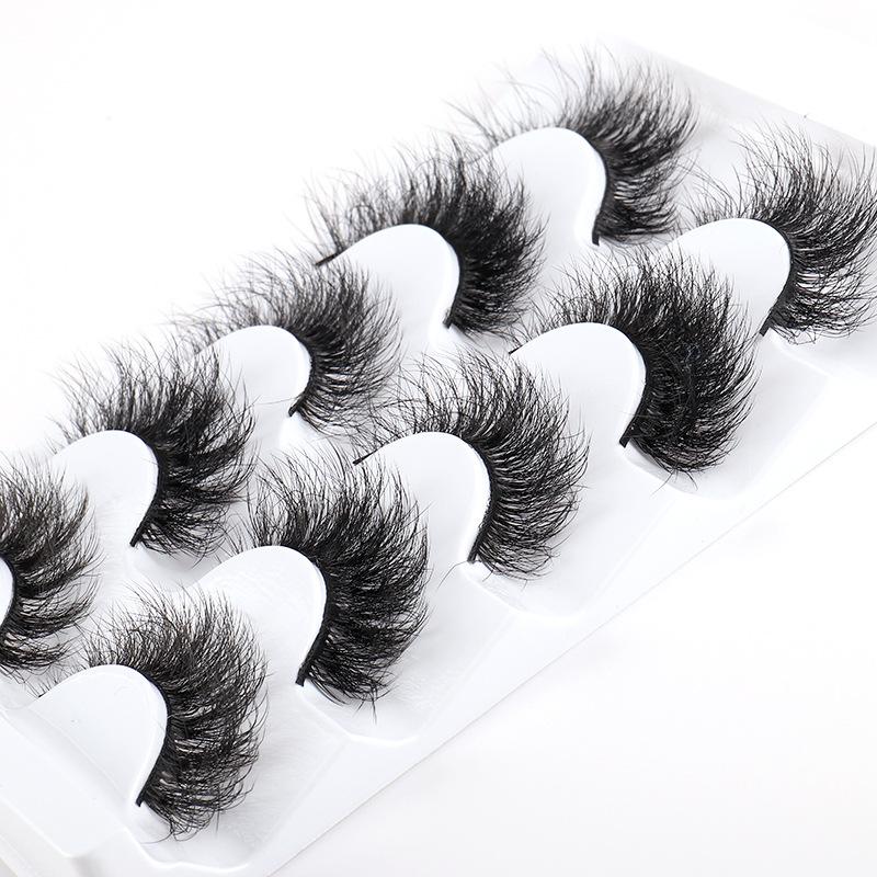 European And American New Products 5 Pairs Of Mink Hair Deep -Fried False Eyelashes Thick Grafted Eyelashes