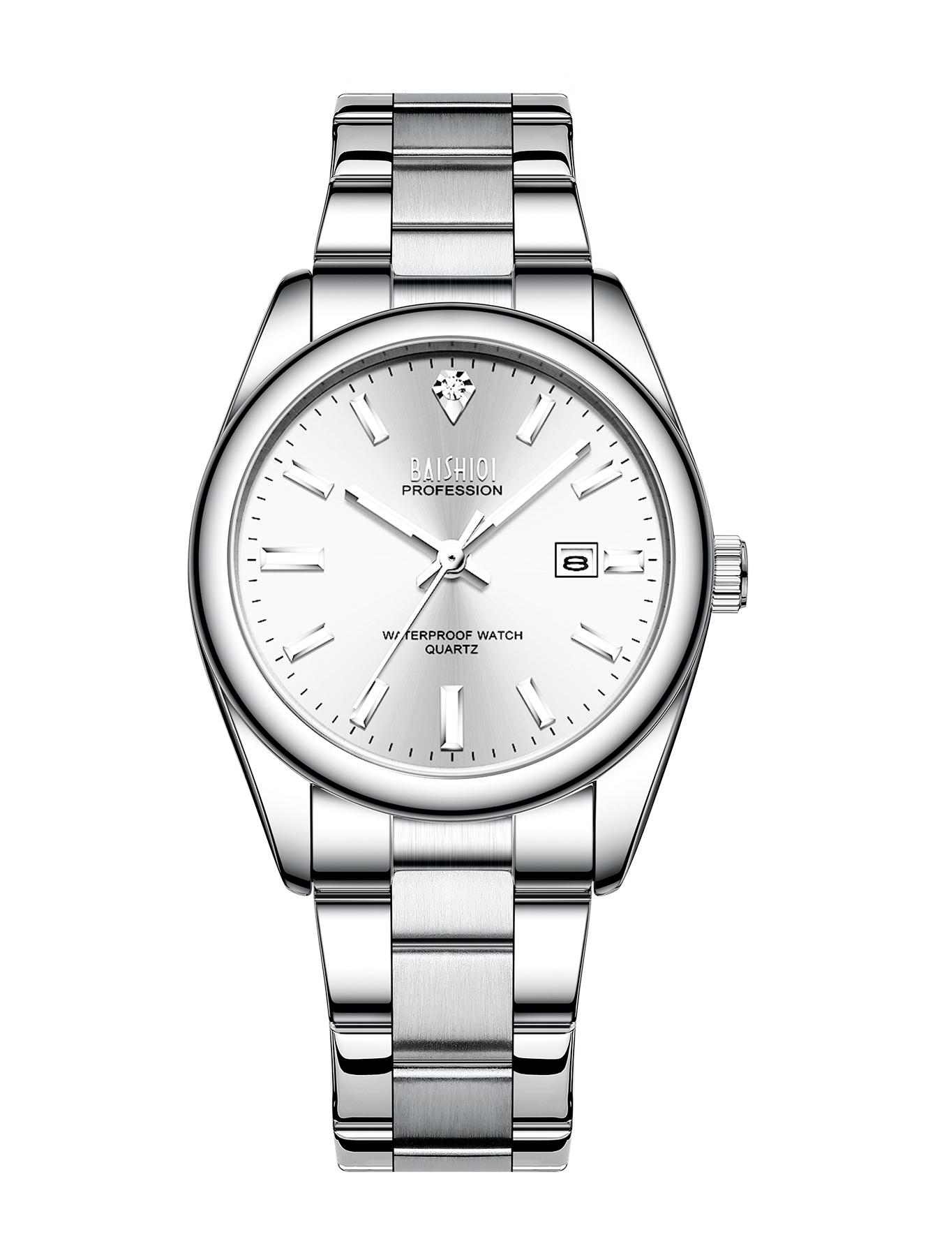 

Top brand luxury women s watch waterproof night light date women s watch stainless steel strap quartz men s watch