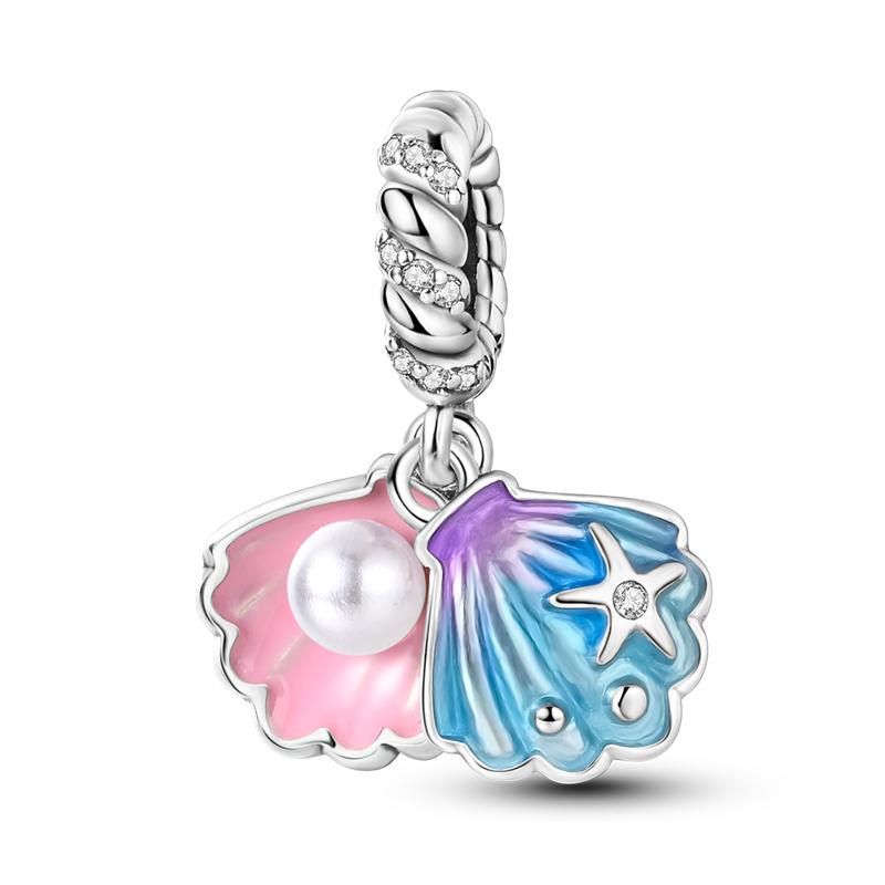 Marine Organism Seriescopper Charms Pendants Fit Original Pandora Bracelet Diy Beads Shell Pearls Conch Moon Star