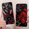 Hülle Für Motorola Edge 50 Fusion Cover XT2429-1 Beliebte Blume Weiche Schwarze Silikon Handyhüllen Für Motorola G96 5G MotoG96 Funda