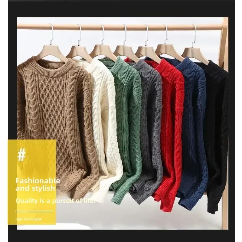 Trendy Knitted Sweater for Men Casual Round Neck Pullover Male Knitted Soft Fall Winter Fashion Long Sleeve Mens Kntwear Outwear
