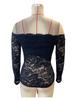 Elegant Scalloped Collar Edge One-Layer Collar Strapless Lace Slim Slim T-Shirt Long Sleeve Tops Versatile Closet Essential Fashion Items Shirt