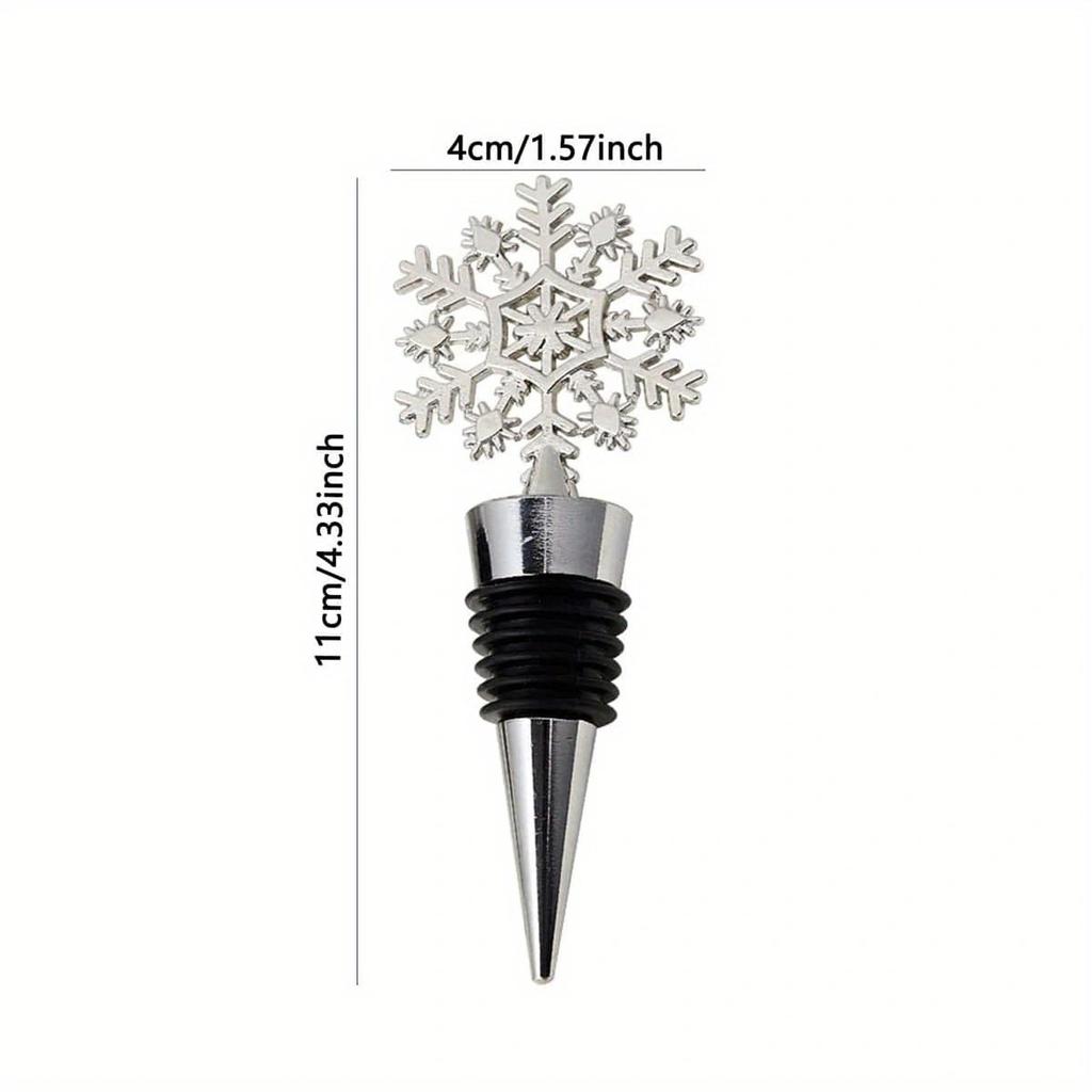 1pc/2pcs/3pcsExquisite Snowflake Wine Stopper - Preserves Wine Freshness,Creative Christmas Gift,Party Decoration, Durable