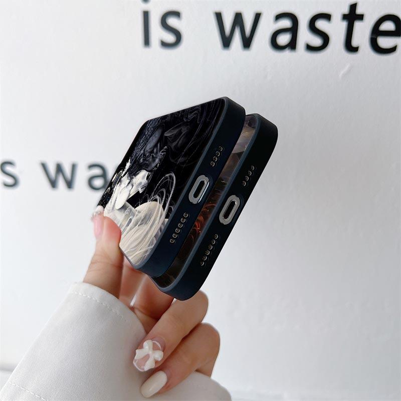 Black White Horses Galloping Phone Case for iPhone 11 15 Pro Max Case Coque 14 Plus 13 Pro 12 X XS XR 7 8 SE 2020 TPU Soft Cover