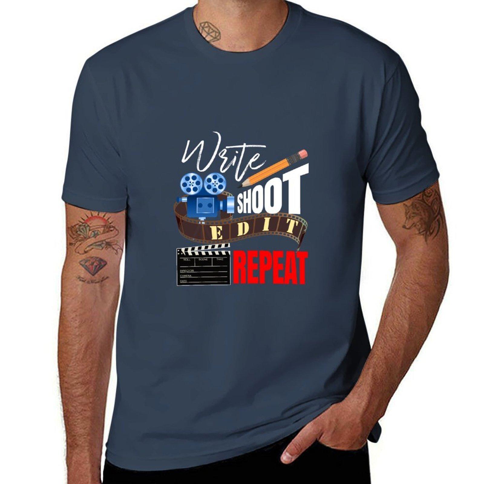 Write Shoot Edit Repeat Tshirt Casual Basic Street Style Tshirt S