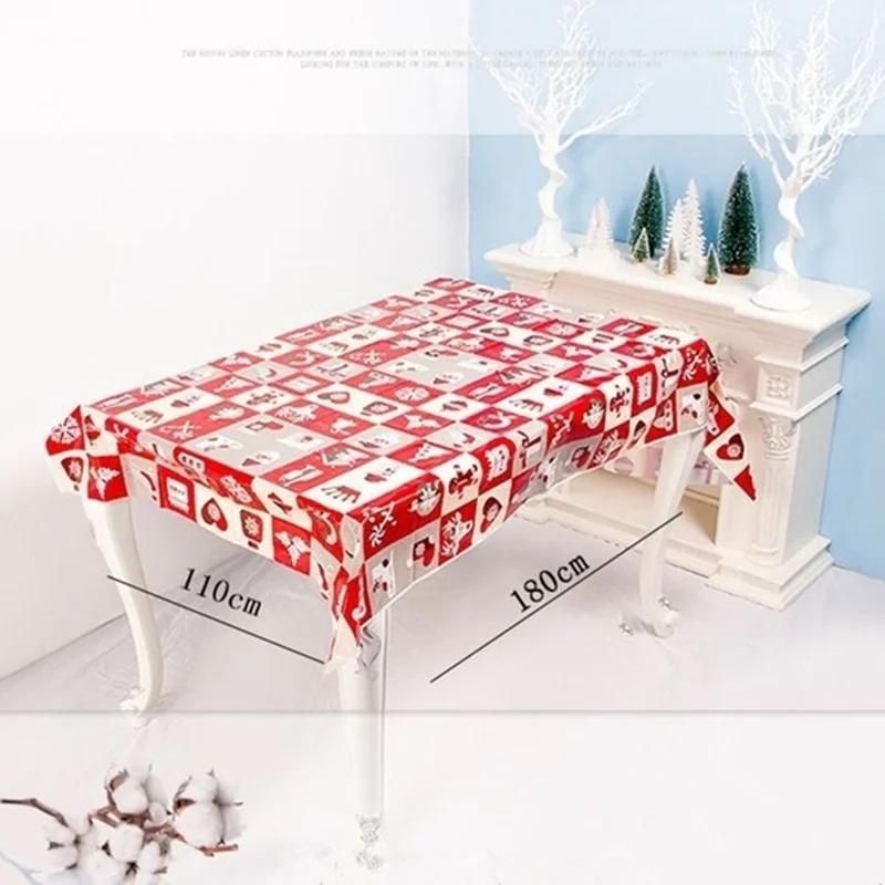 Christmas Disposable Tablecloth Tableware Christmas Decorations 2023 for Home Table Cover Navidad Natal Noel Gifts New Year 2024