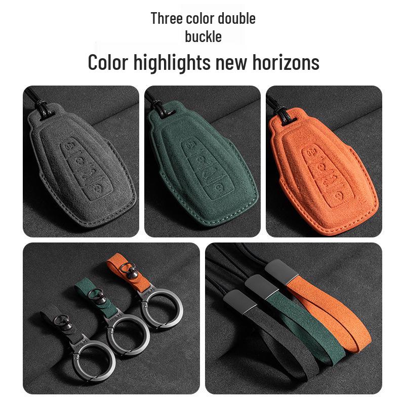 Geely Emgrand GS Key Case - Suede Three-Color Design for S1, Boyue, X3, Vision X6, Borui, Panda (Unisex)