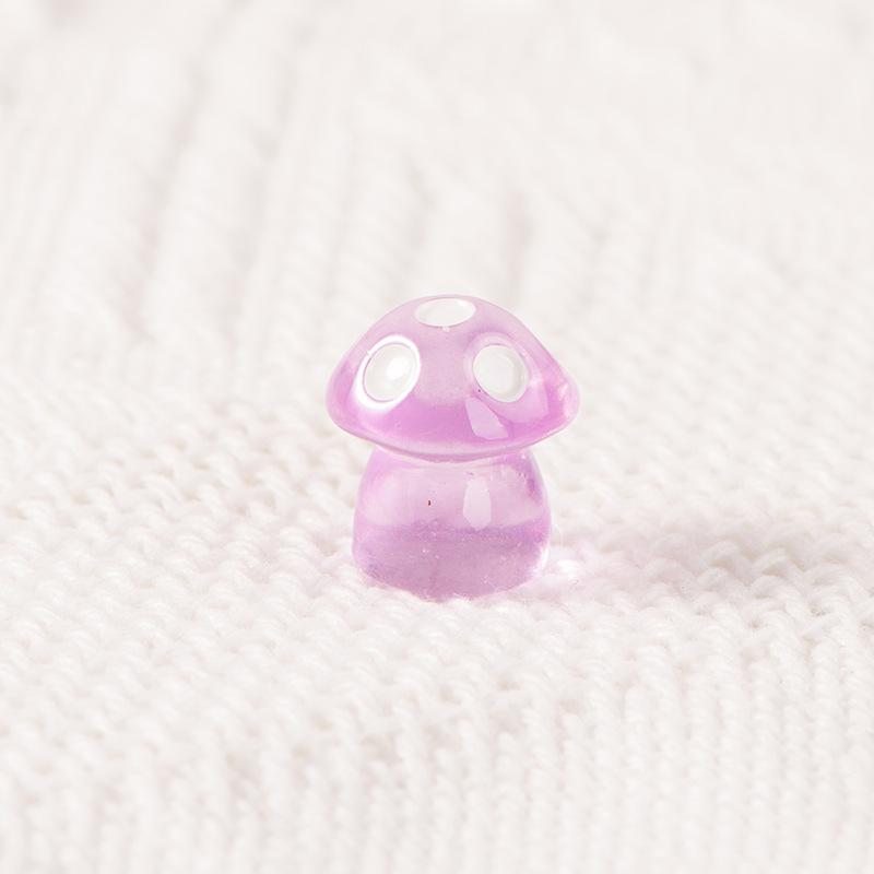 Glow-in-the-dark Small Mushroom Resin Ornaments Micro Landscape Gardening Diy Material Accessories Desktop Cute Luminous Ornaments