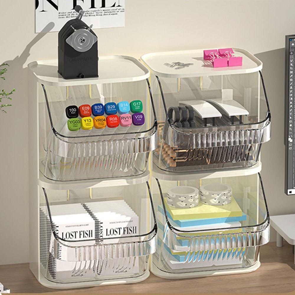 Multifunction Storage Drawer Rack Eco-friendly Material Transparent Display Storage Box Space Saving Stackable
