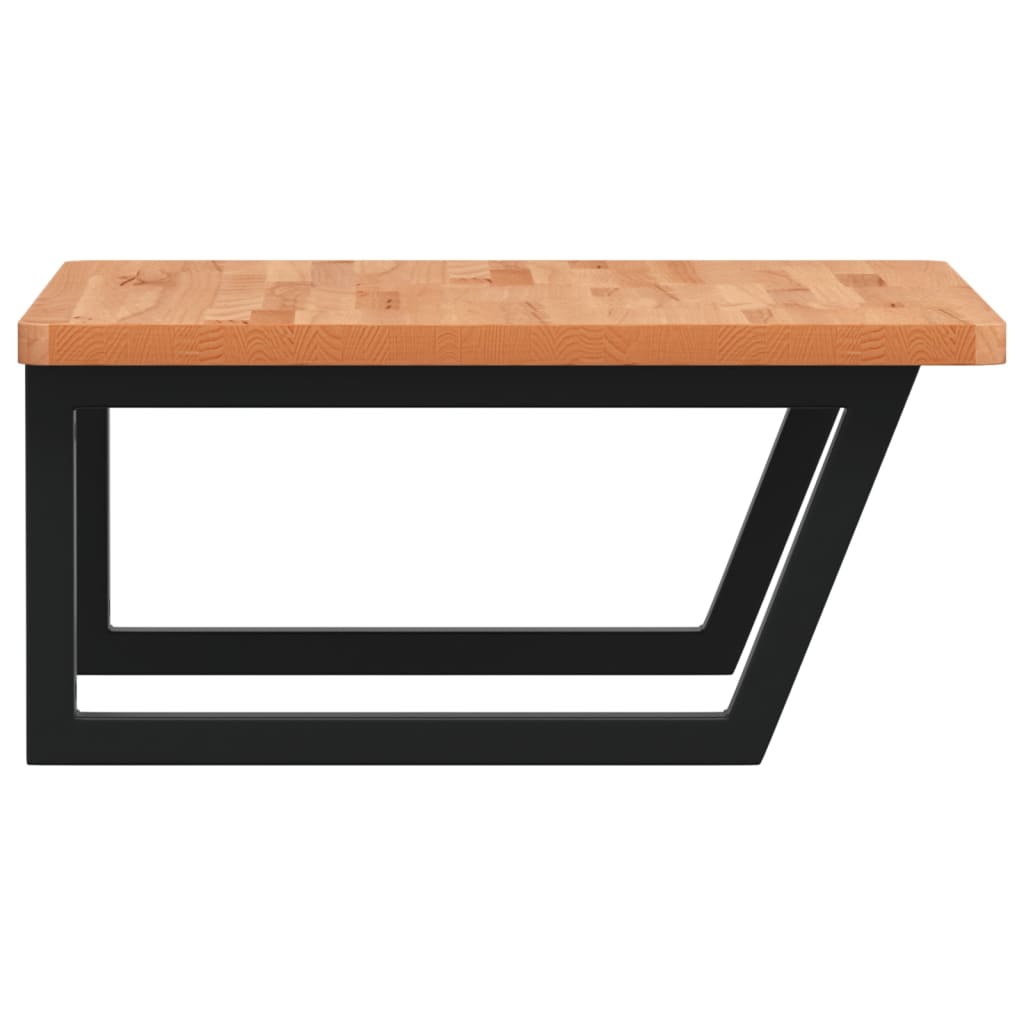 Vidaxl Wall Shelf Under Sink, Steel and Solid Beech Wood