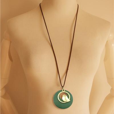 Yousheng Necklace Pendant Long Vintage Ornamental Two Layers Clothing Matching Wood Sweater Chain Ethnic Style Necklace Daily Wear