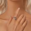 Silver adjustable dragon ring, silver 925