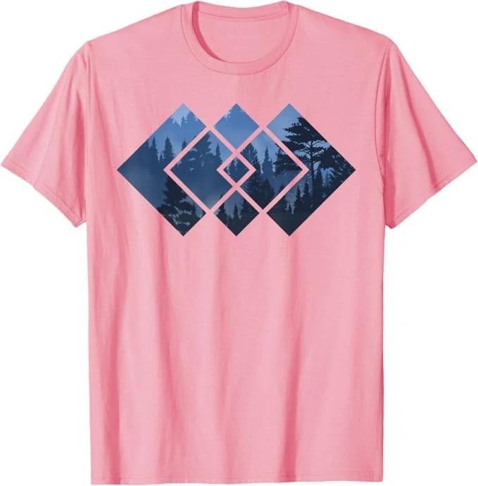 Forest Nature Square T-shirt Comfortable and Breathable Soft Fashionable Funny Daily Sports Wear Men's Clothing Men Tee