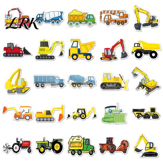 Waterproof PVC Graffiti Stickers 50PCS Engineering Vehicle Stickers, Construction Truck Reward for Teachers Decals, Colorful DIY Craft Supplies